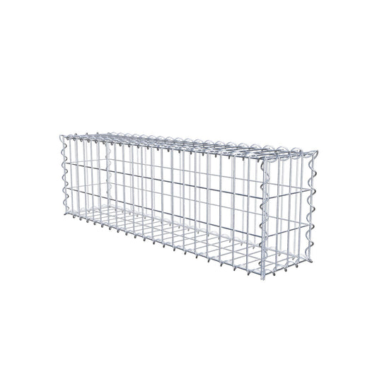 Sæt med 2 gabioner 100 cm x 30 cm x 20 cm (L x H x D), maskestørrelse 5 x 10 cm, spiralformet
