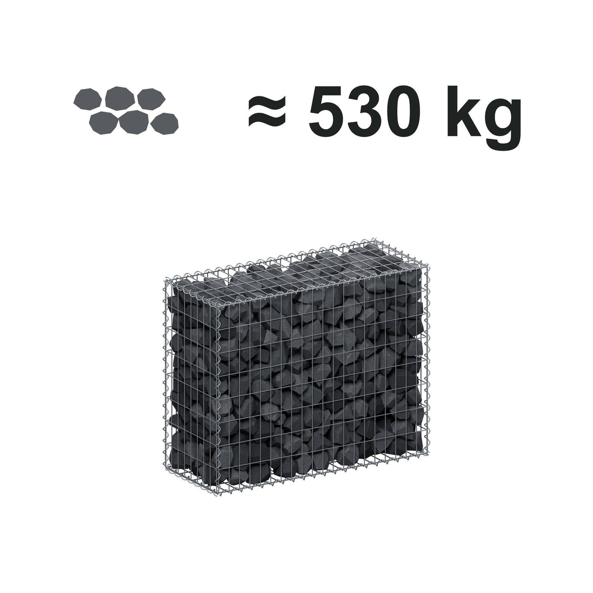 Gabion 100 cm x 80 cm x 40 cm (L x H x D), mesh size 5 cm x 10 cm, spiral