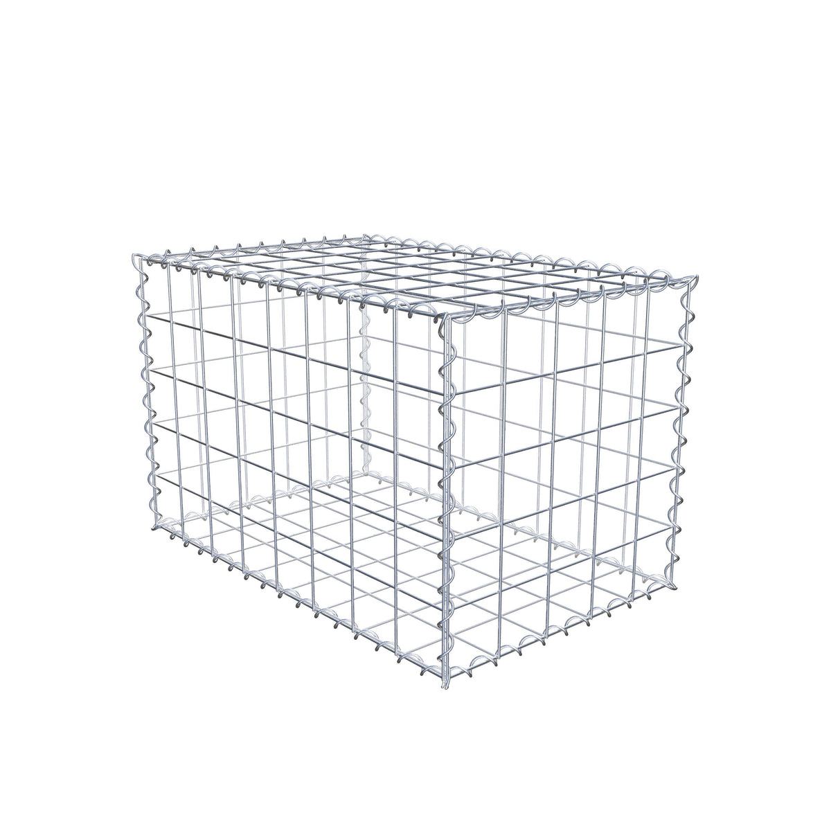 Gabbione 80 cm x 50 cm x 50 cm (L x H x P), maglia 10 cm x 10 cm, spirale