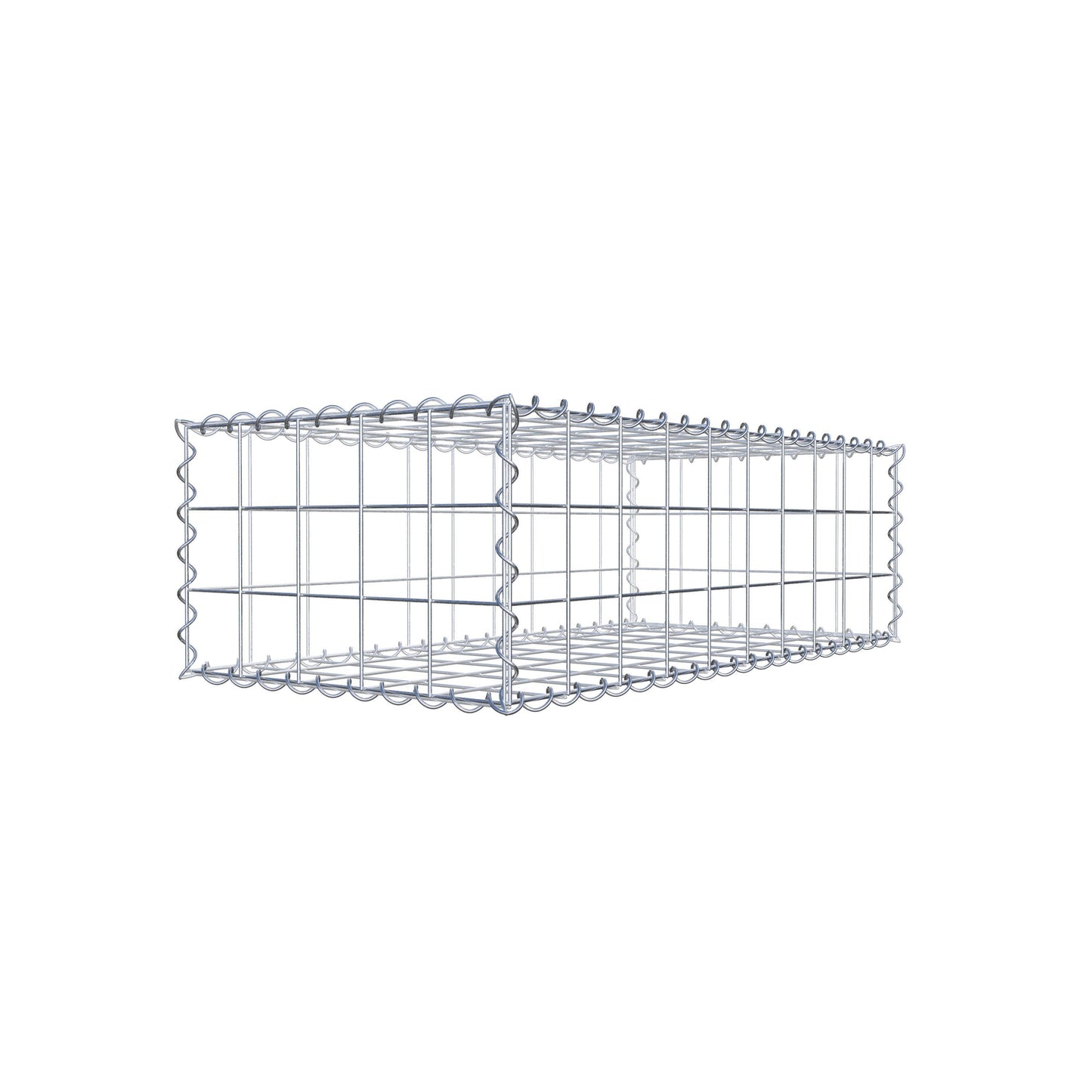 Gabione 100 cm x 30 cm x 50 cm (L x H x T), Maschenweite 10 cm x 10 cm, Spirale
