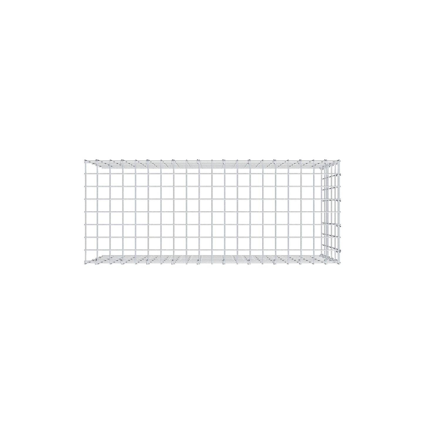 Typ 4 påbyggnadsgabion 100 cm x 50 cm x 40 cm (L x H x D), maskstorlek 5 cm x 10 cm, C-ring