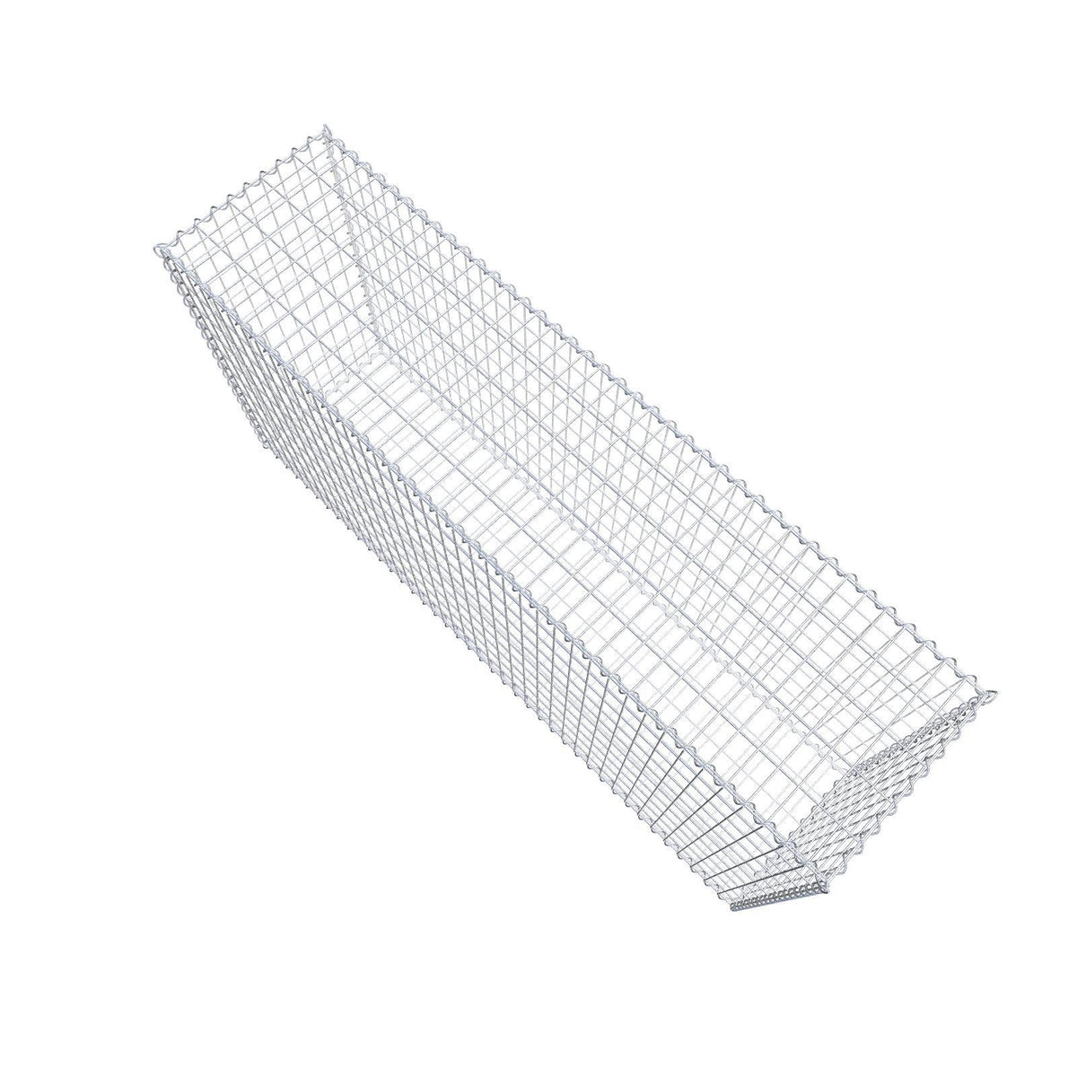 Gabião 200 cm x 100 cm x 50 cm (C x A x P), malhagem 5 cm x 10 cm, espiral