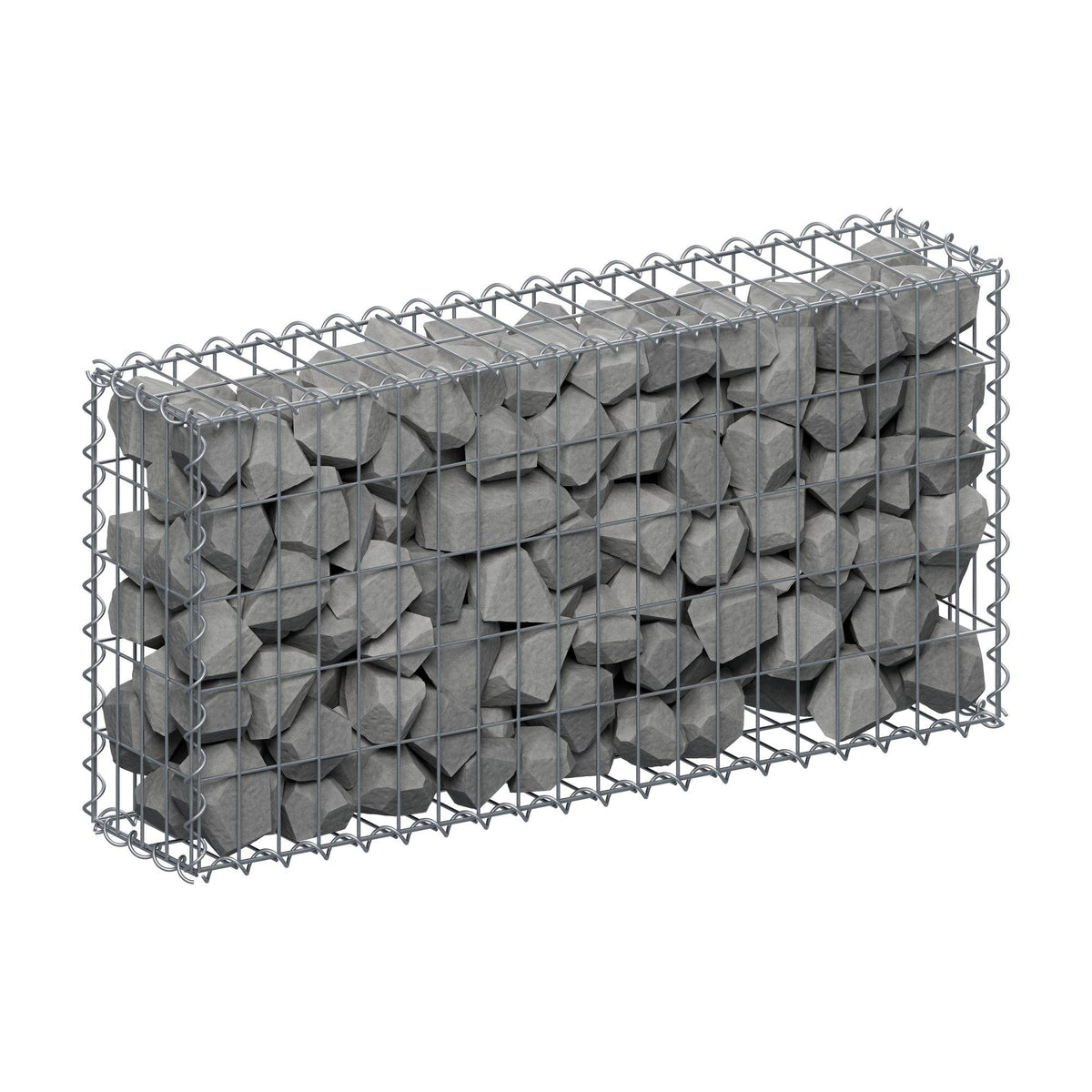 Gabion 100 cm x 50 cm x 20 cm (L x H x D), maskstorlek 5 cm x 10 cm, spiral