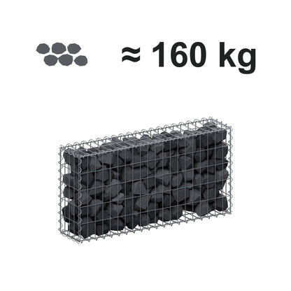 Gabion 100 cm x 50 cm x 20 cm (L x H x D), maskstorlek 5 cm x 10 cm, spiral