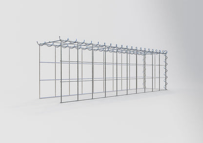 Opvokset gabion type 4 100 cm x 30 cm x 20 cm (L x H x D), maskestørrelse 10 cm x 10 cm, spiral