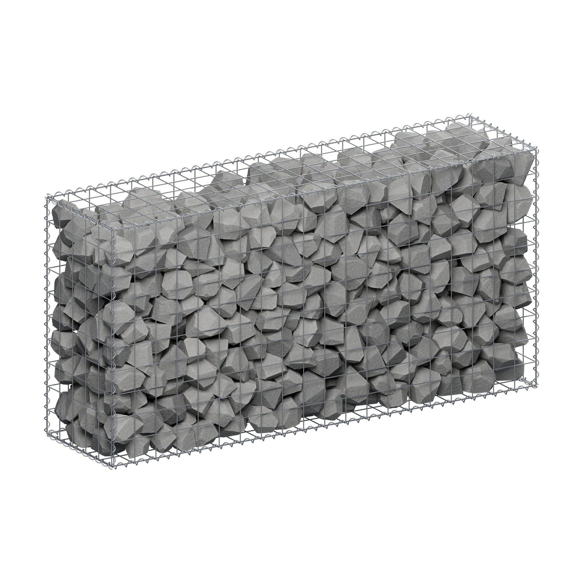 Gabion 200 cm x 100 cm x 50 cm (L x H x P), mailles 10 cm x 10 cm, spirale
