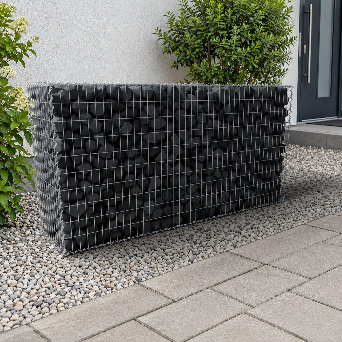 Gabião 200 cm x 100 cm x 50 cm (C x A x P), malhagem 5 cm x 10 cm, espiral