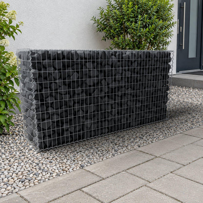 Gabião 200 cm x 100 cm x 50 cm (C x A x P), malhagem 5 cm x 10 cm, espiral