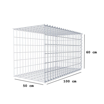 Gabion rapporté type 2 100 cm x 60 cm x 50 cm (L x H x P), mailles 5 cm x 10 cm, spirale