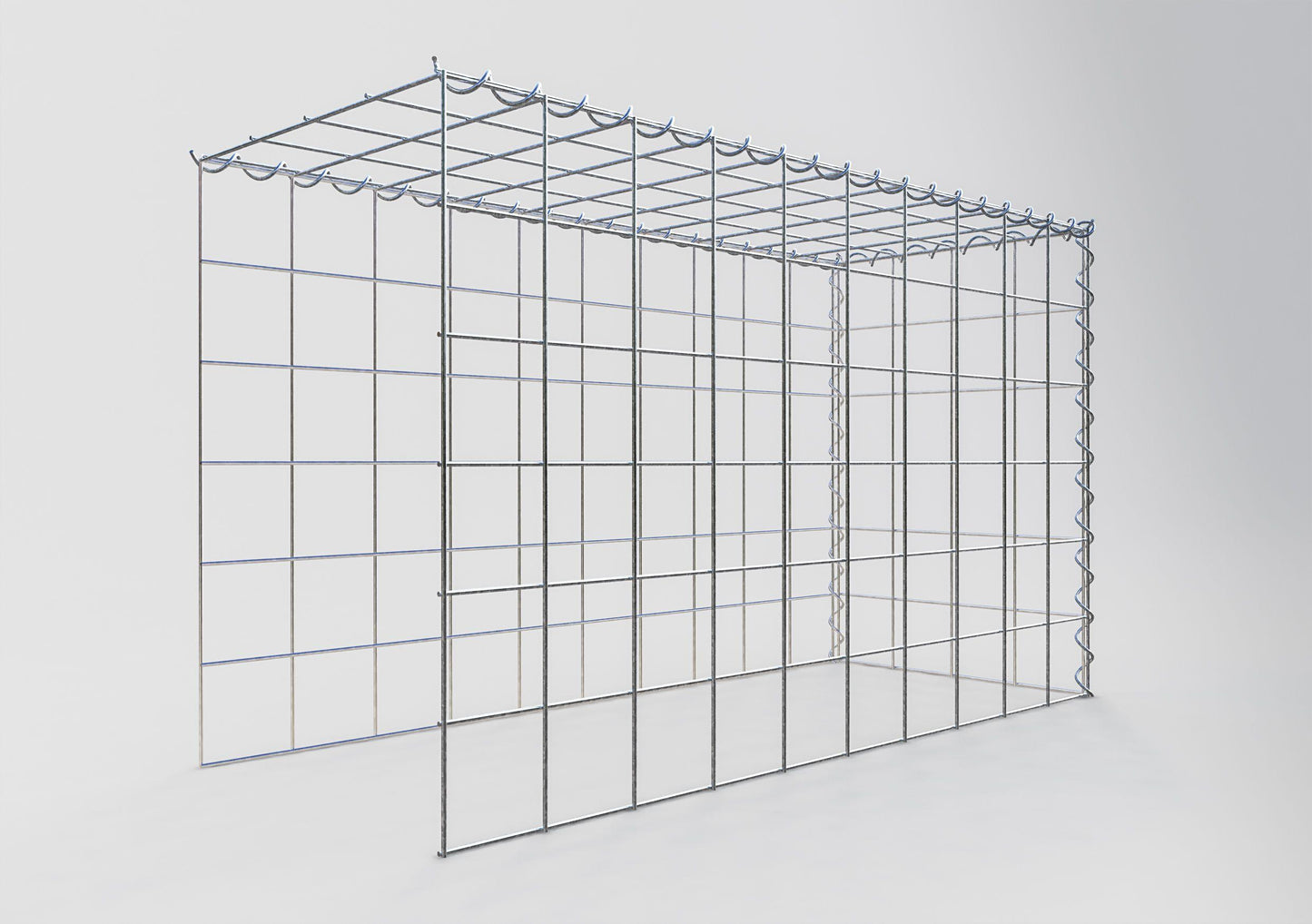 Grown-on gabion type 4 100 cm x 60 cm x 40 cm (L x H x D), mesh size 10 cm x 10 cm, spiral