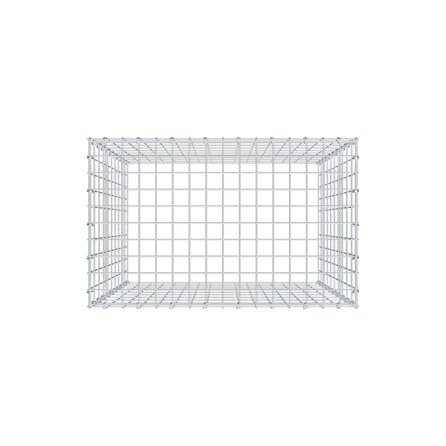 Typ 3 påbyggnadsgabion 100 cm x 80 cm x 50 cm (L x H x D), maskstorlek 5 cm x 10 cm, C-ring