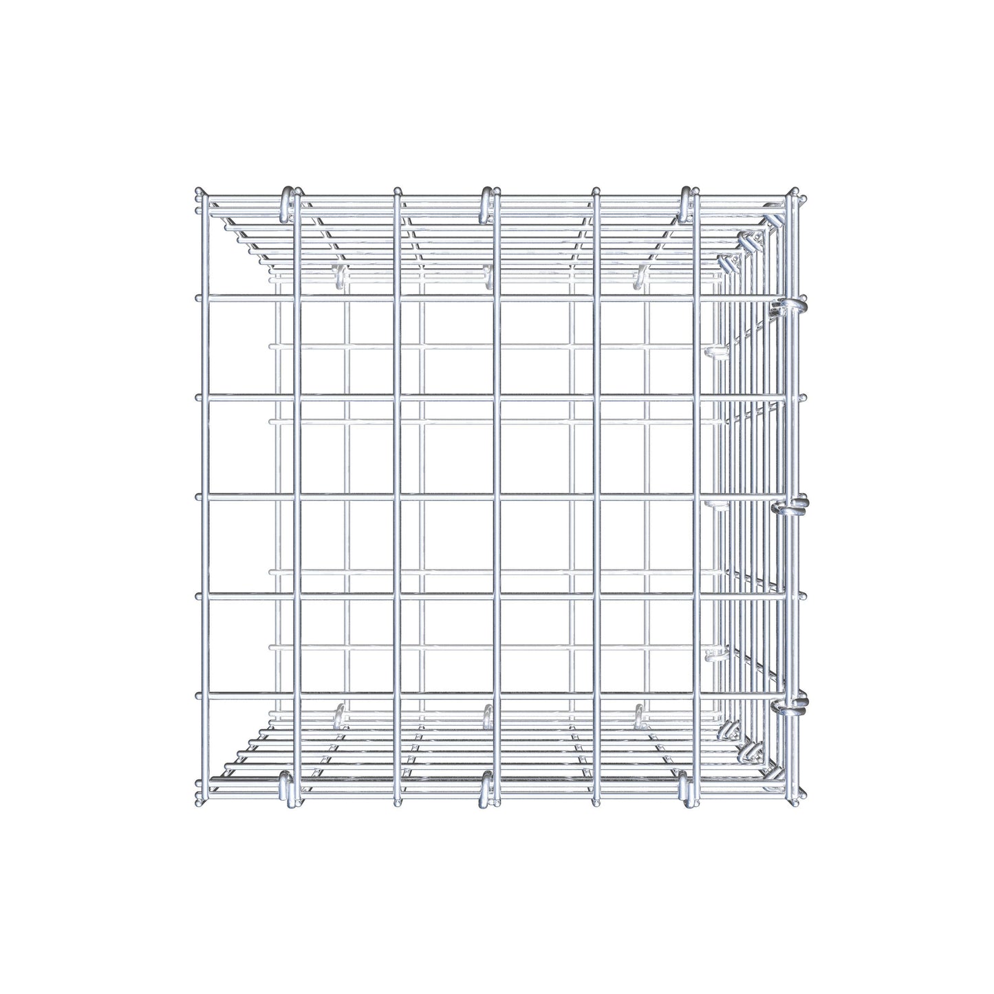 Fourche rapportée type 2 30 cm x 30 cm x 30 cm (L x H x P), mailles 5 cm x 5 cm, anneau en C