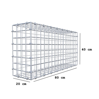Gabione 80 cm x 40 cm x 20 cm (L x H x T), Maschenweite 5 x 5 cm, Spiralring