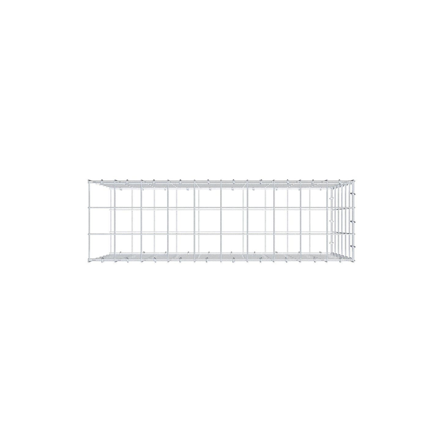 Monteret gabion type 2 100 cm x 60 cm x 30 cm (L x H x D), maskestørrelse 10 cm x 10 cm, C-ring