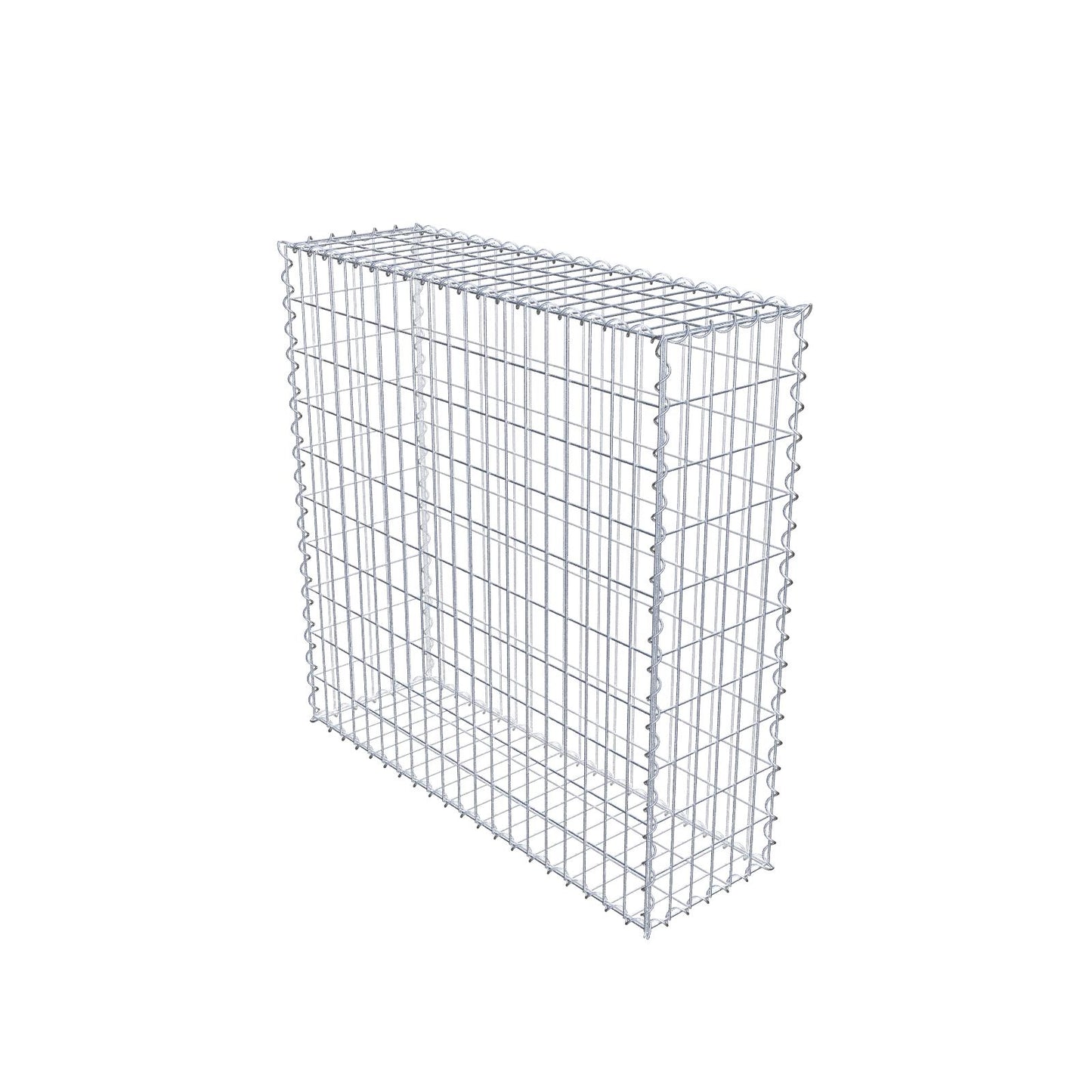 Sats med 2 gabioner 100 cm x 100 cm x 30 cm (L x H x D), maskstorlek 5 x 10 cm, spiral