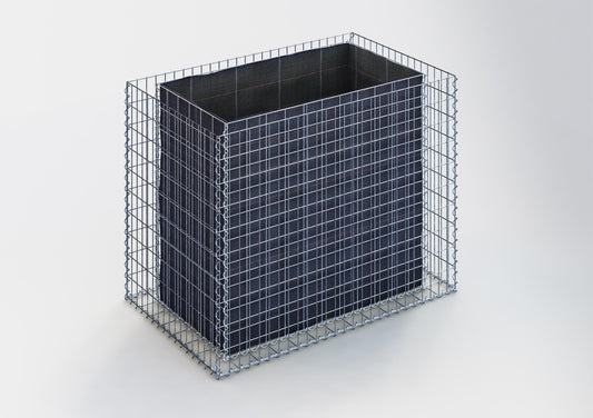 Lecho elevado rectangular 130 cm x 100 cm x 80 cm (largo x alto x fondo), malla 5 x 10 cm, espesor de pared 10 cm