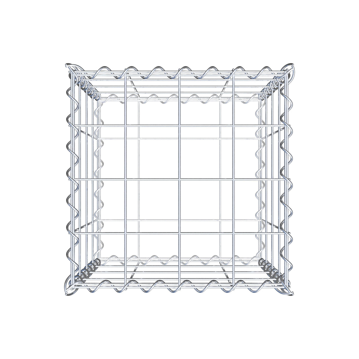 Gabion 40 cm x 40 cm x 40 cm (L x H x D), maskstorlek 10 cm x 10 cm, spiral