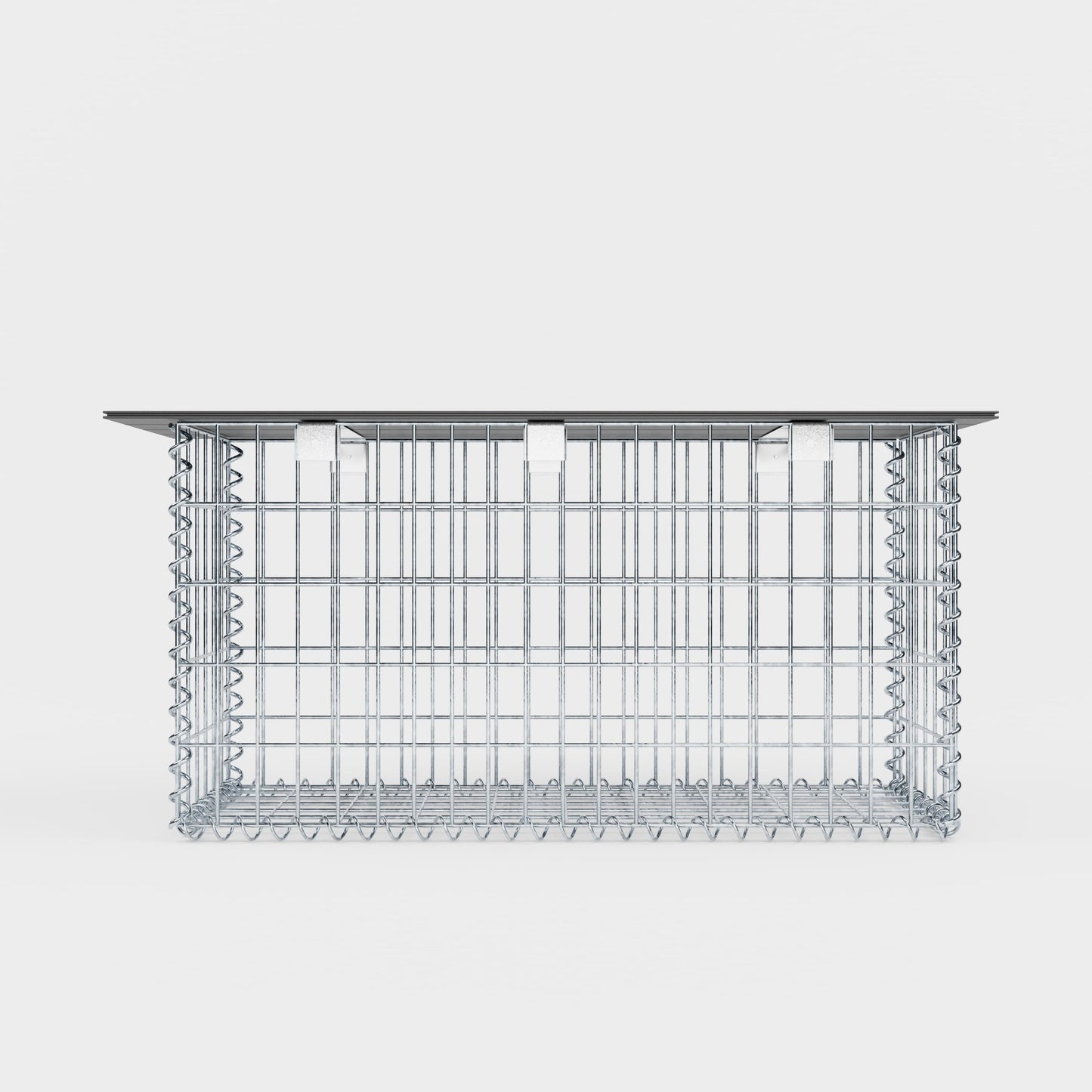 Banco de jardín de gaviones en espiral 105 x 50 x 30 cm - MW 5 x 10 cm, con encimera reciclada en antracita