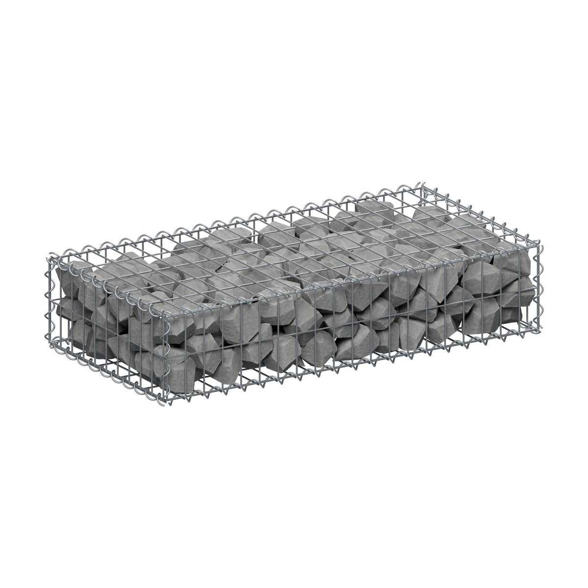 Gabion 100 cm x 20 cm x 50 cm (L x H x P), mailles 5 cm x 10 cm, spirale
