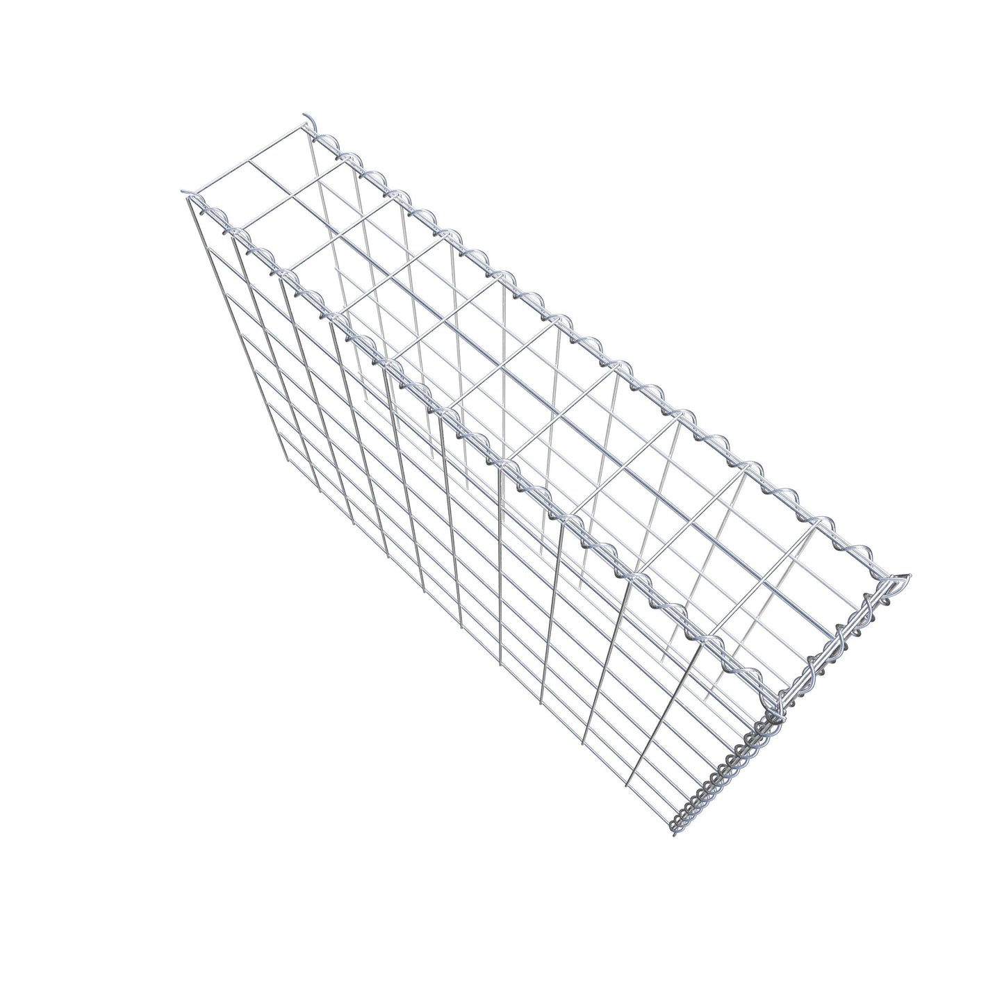Opbouw schanskorf type 4 100 cm x 70 cm x 20 cm (L x H x D), maaswijdte 10 cm x 10 cm, spiraal