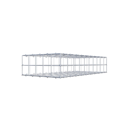 Gabbione 100 cm x 20 cm x 50 cm (L x H x P), maglia 10 cm x 10 cm, anello a C