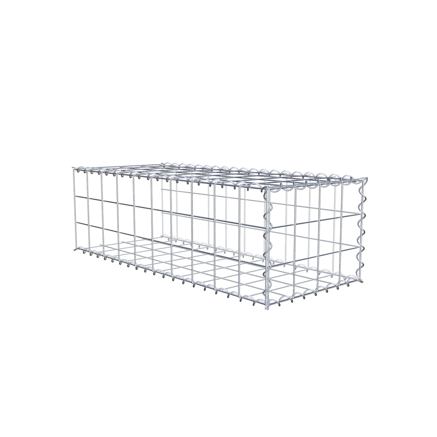 Gabion rapporté type 2 100 cm x 30 cm x 40 cm (L x H x P), mailles 10 cm x 10 cm, spirale