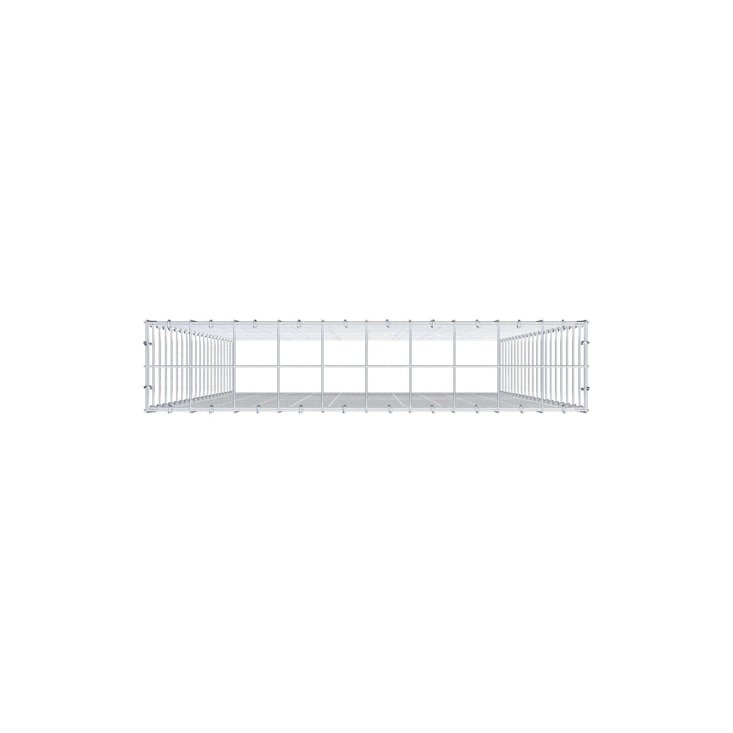 Monteret gabion type 3 200 cm x 100 cm x 20 cm (L x H x D), maskestørrelse 10 cm x 10 cm, C-ring