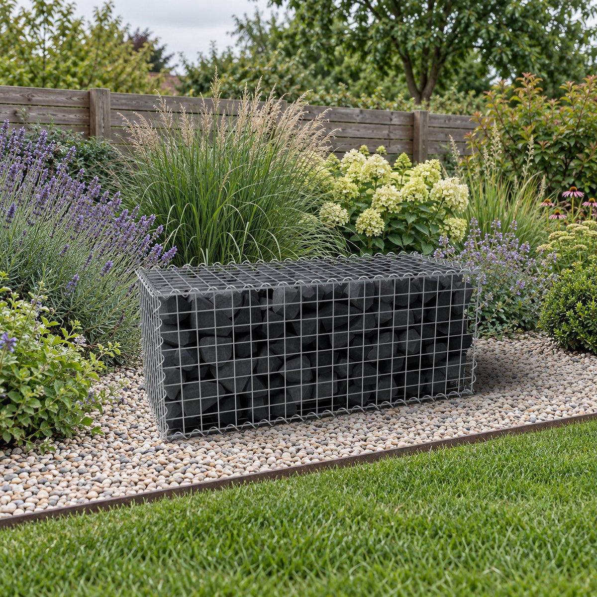 Gabion 100 cm x 40 cm x 40 cm (L x H x D), maskestørrelse 5 cm x 5 cm, spiral