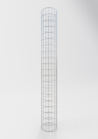 Columna de gaviones redonda 37 cm de diámetro, 200 cm de altura, malla 5 cm x 10 cm
