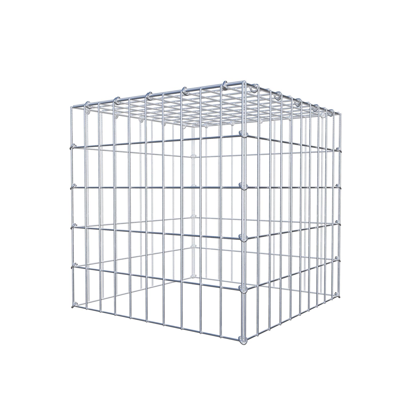 Monteret gabion type 3 50 cm x 50 cm x 50 cm (L x H x D), maskestørrelse 5 cm x 10 cm, C-ring