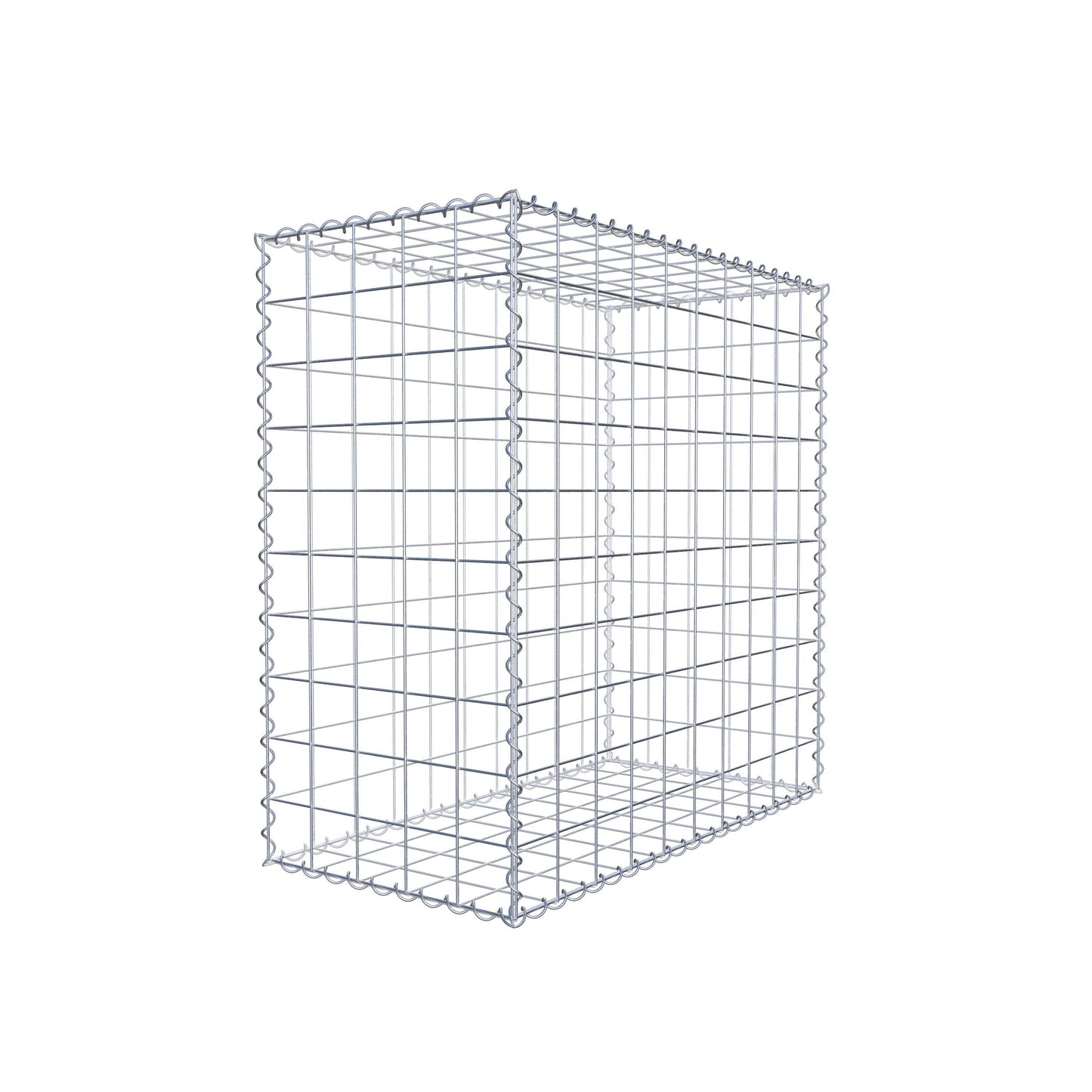 Schanskorf 100 cm x 100 cm x 50 cm (L x H x D), maaswijdte 10 cm x 10 cm, spiraalvormig