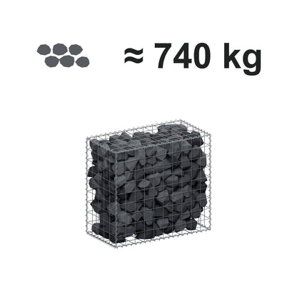Gabion 100 cm x 90 cm x 50 cm (L x H x D), maskstorlek 10 cm x 10 cm, spiral