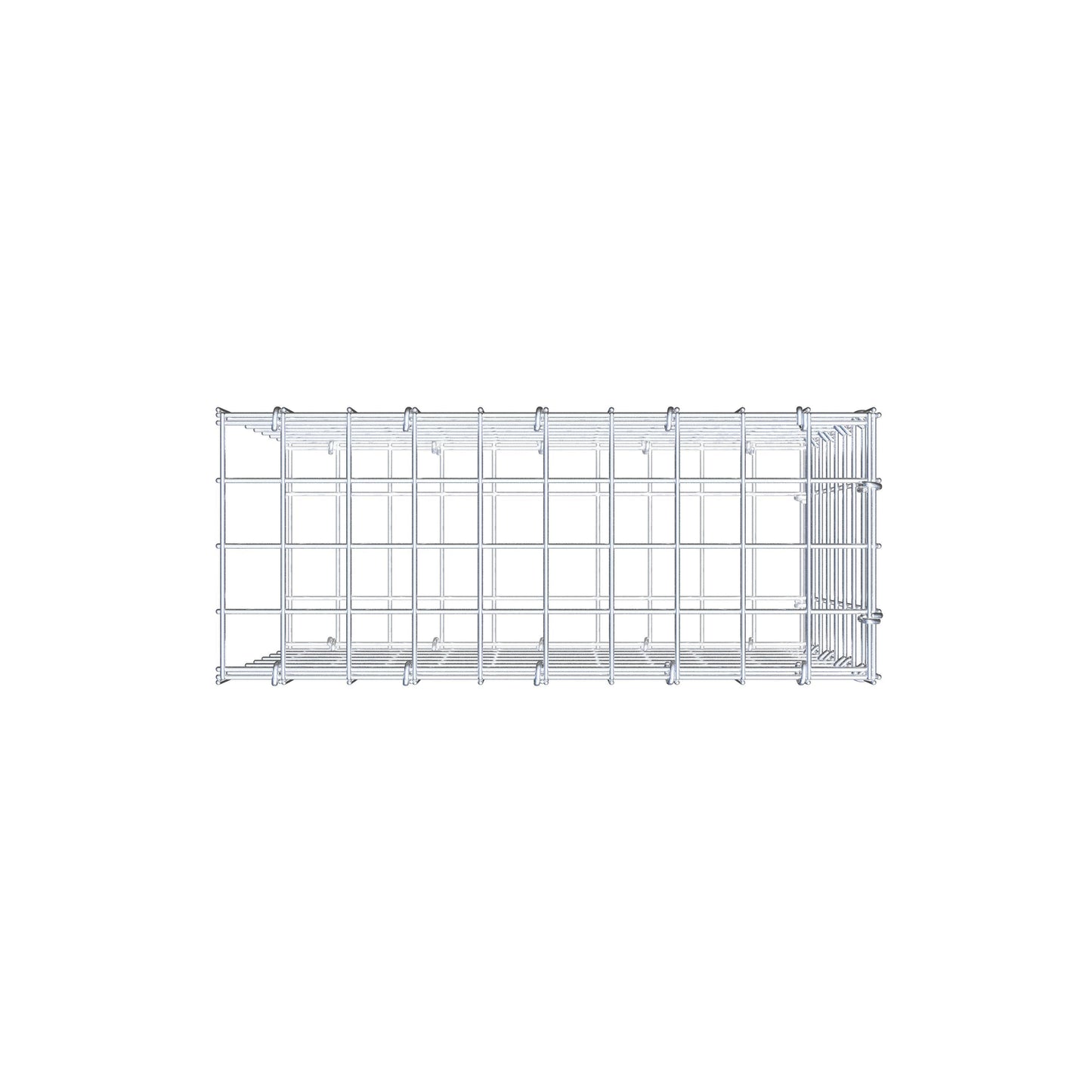 Monteret gabion type 2 50 cm x 40 cm x 20 cm (L x H x D), maskestørrelse 5 cm x 5 cm, C-ring