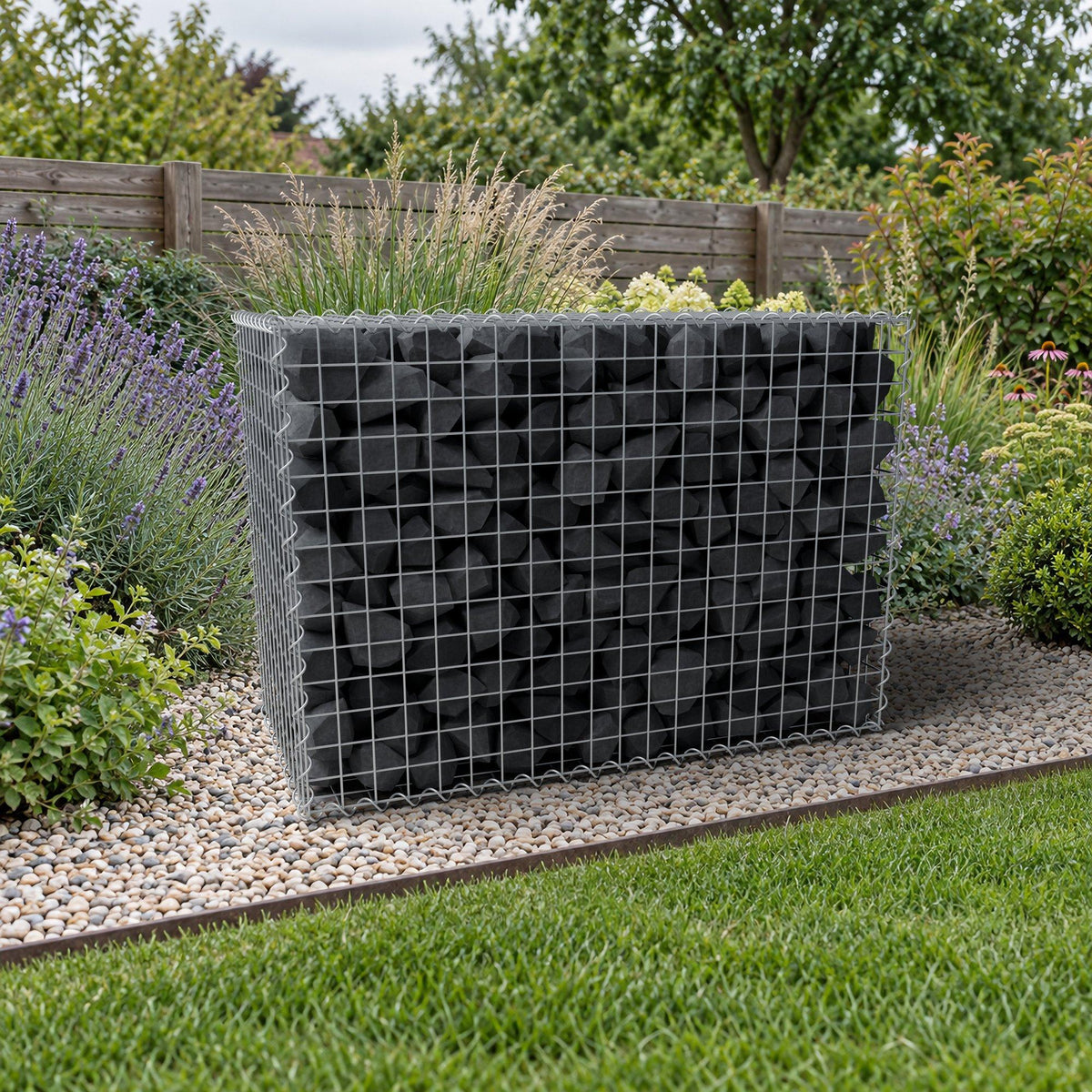 Gabion 100 cm x 70 cm x 50 cm (L x H x D), maskestørrelse 5 cm x 5 cm, spiral