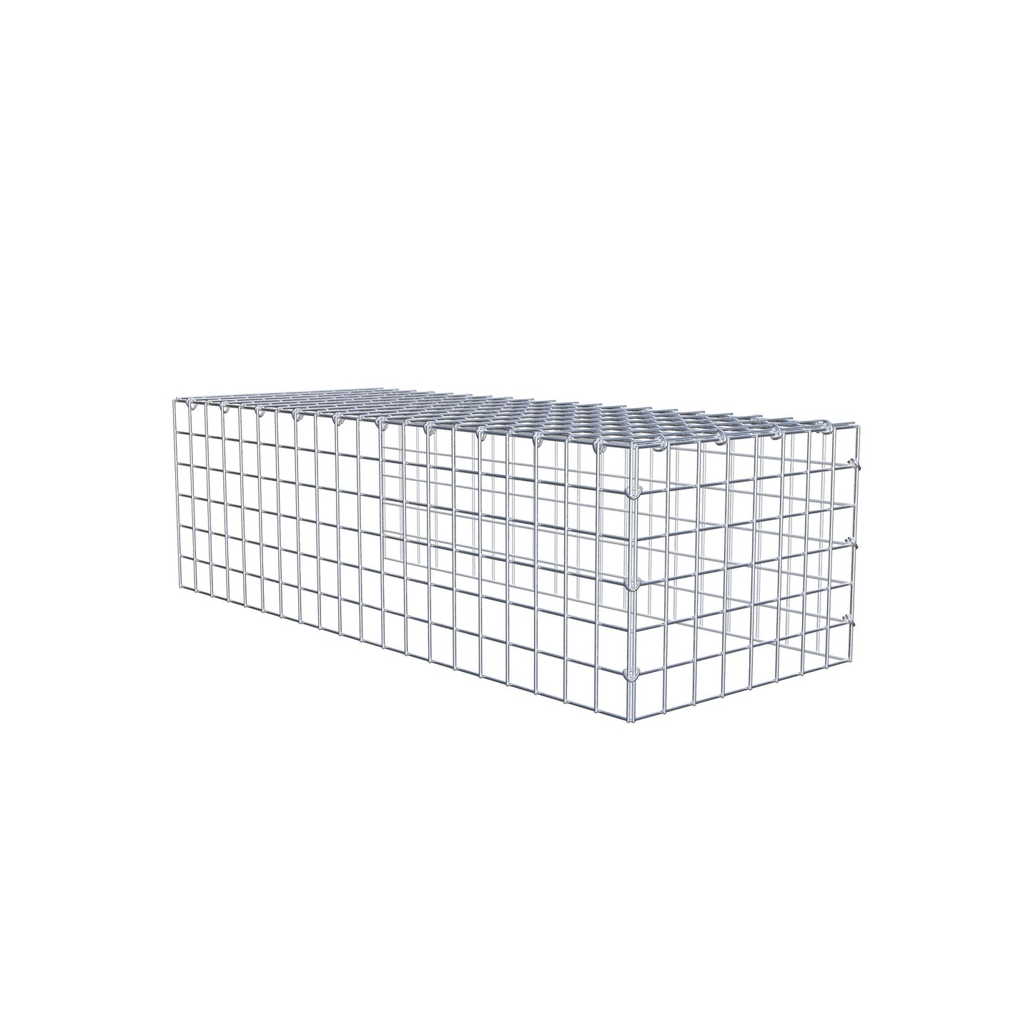 Typ 4 påbyggnadsgabion 100 cm x 30 cm x 40 cm (L x H x D), maskstorlek 5 cm x 5 cm, C-ring