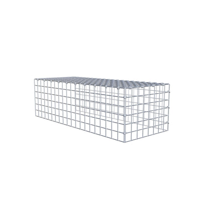 Typ 4 påbyggnadsgabion 100 cm x 30 cm x 40 cm (L x H x D), maskstorlek 5 cm x 5 cm, C-ring