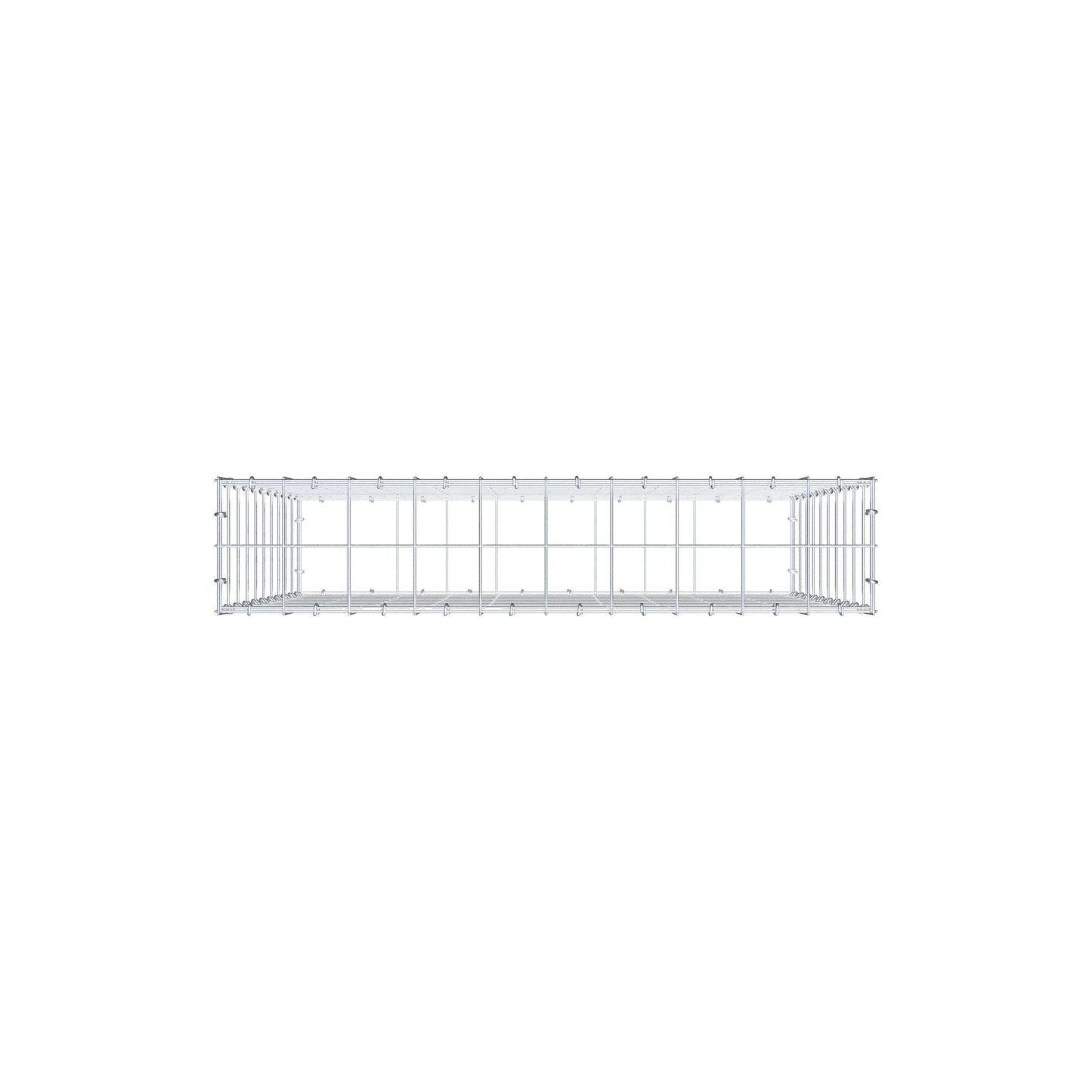 Gabião 100 cm x 100 cm x 20 cm (C x A x P), malhagem 10 cm x 10 cm, anel C