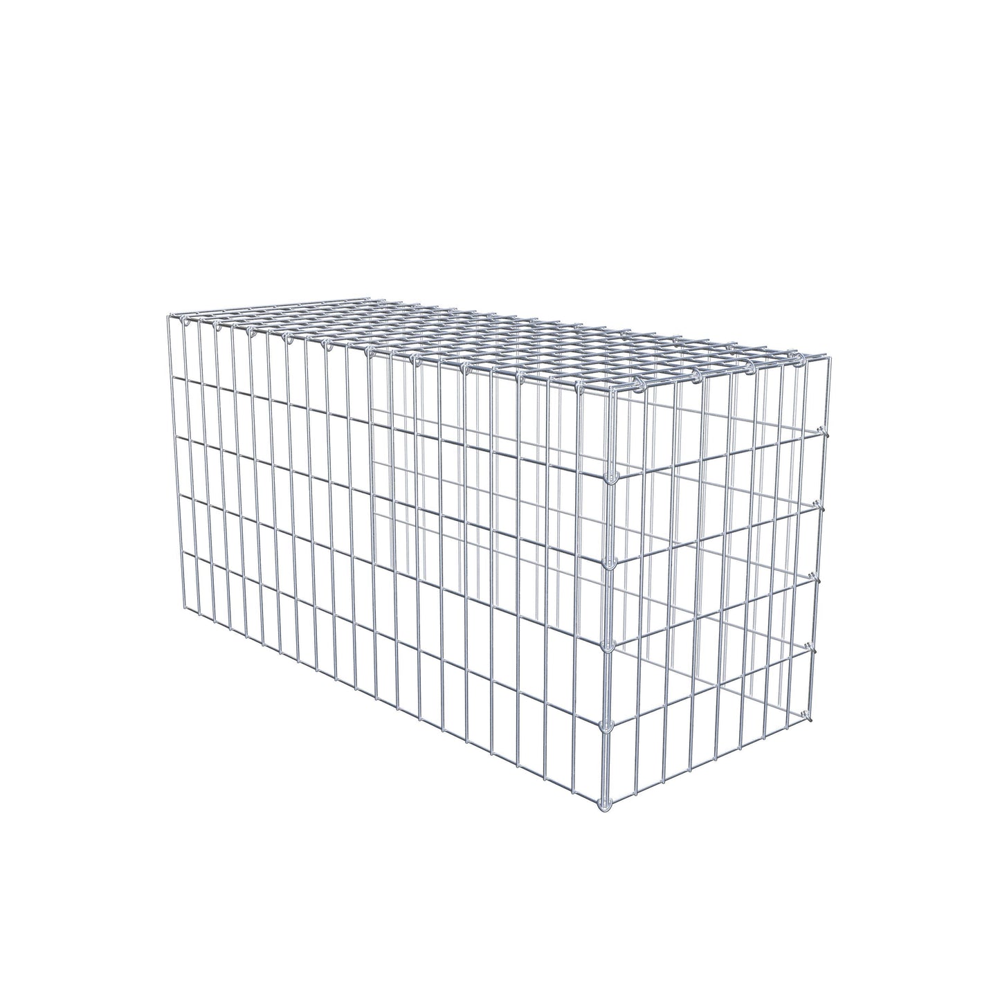 Typ 4 påbyggnadsgabion 100 cm x 50 cm x 40 cm (L x H x D), maskstorlek 5 cm x 10 cm, C-ring