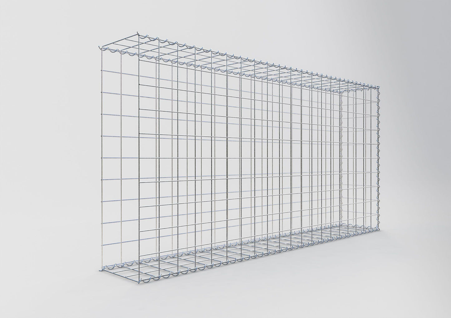 Gabion rapporté type 2 200 cm x 100 cm x 30 cm (L x H x P), mailles 10 cm x 10 cm, spirale