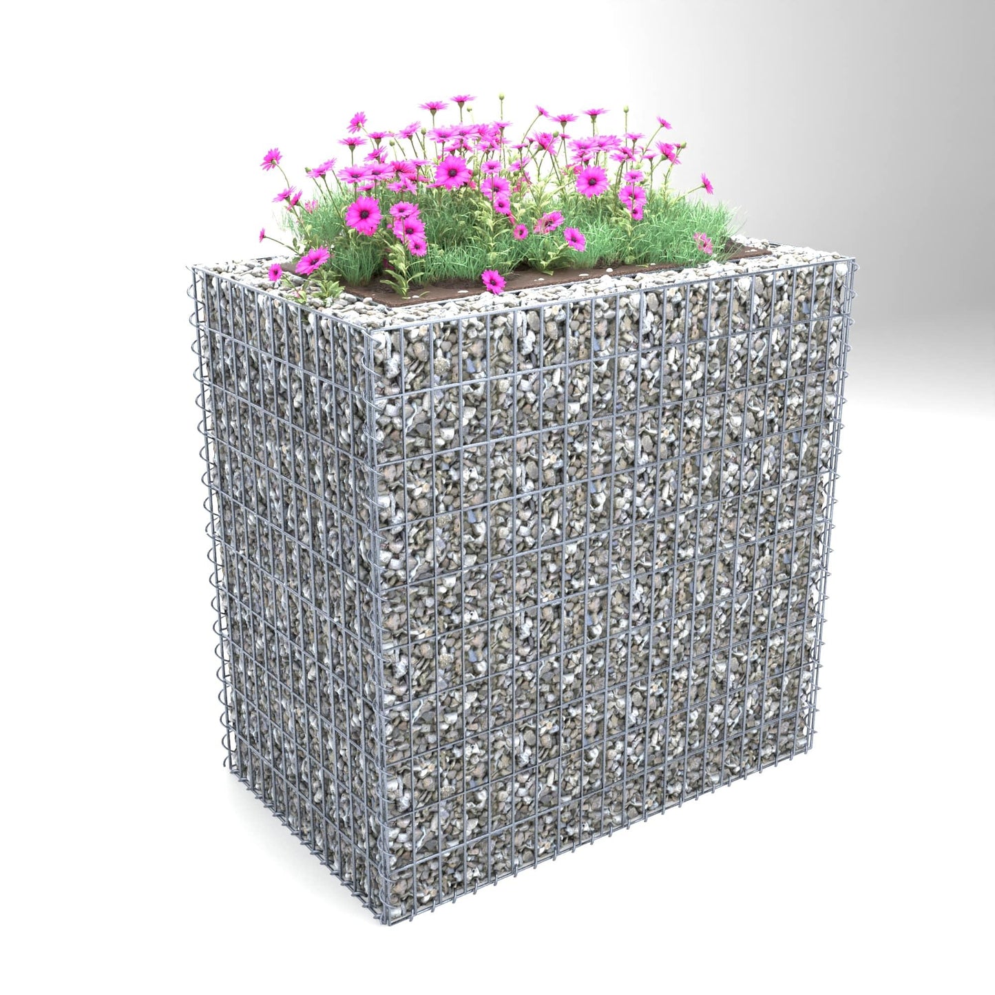 Højbed firkantet 100 cm x 100 cm x 60 cm (L x H x D), maskestørrelse 5 x 10 cm, vægtykkelse 10 cm