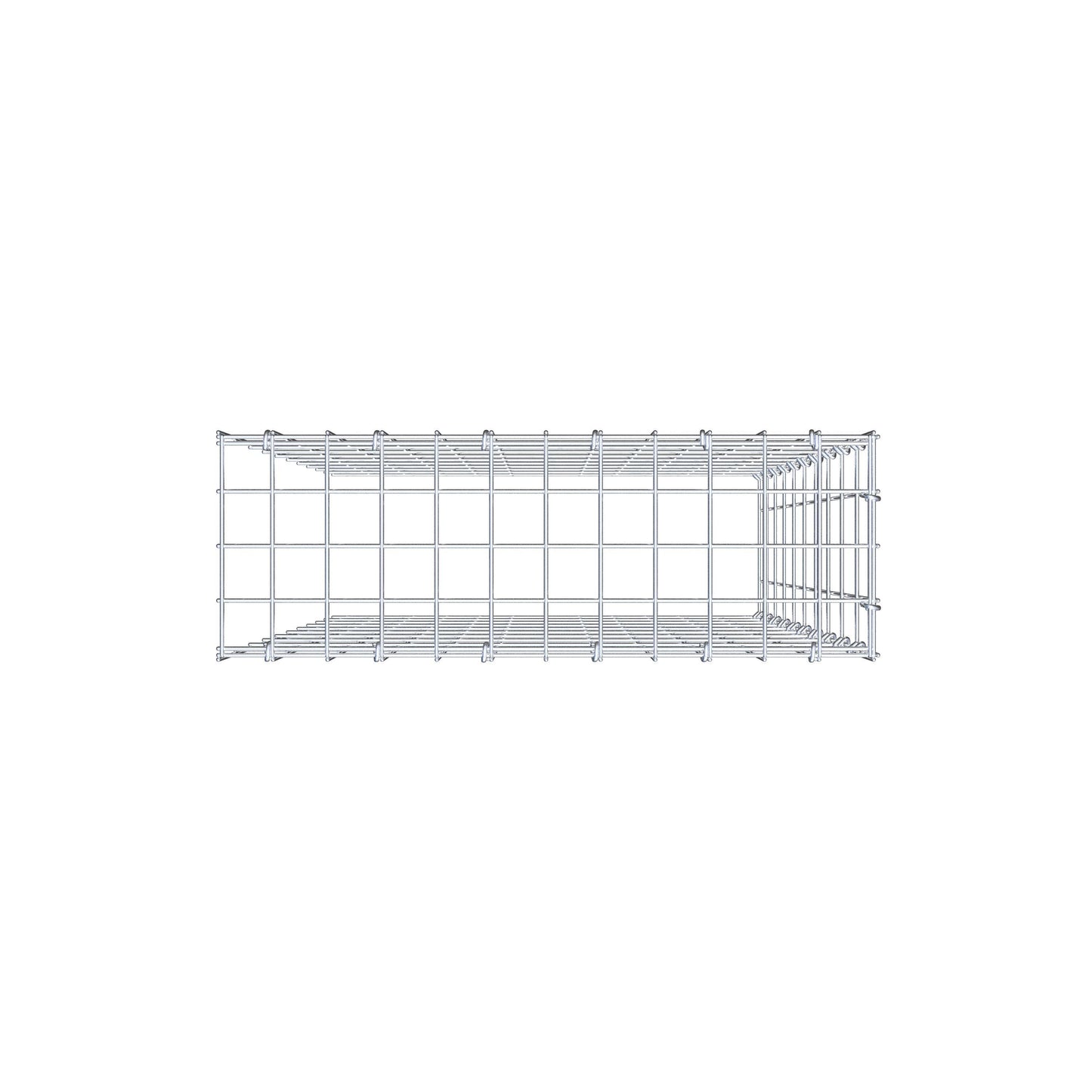 Monteret gabion type 4 100 cm x 60 cm x 20 cm (L x H x D), maskestørrelse 5 cm x 10 cm, C-ring