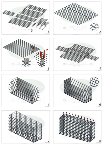 Gabião 50 cm x 50 cm x 30 cm (C x A x P), malhagem 5 cm x 5 cm, anel C