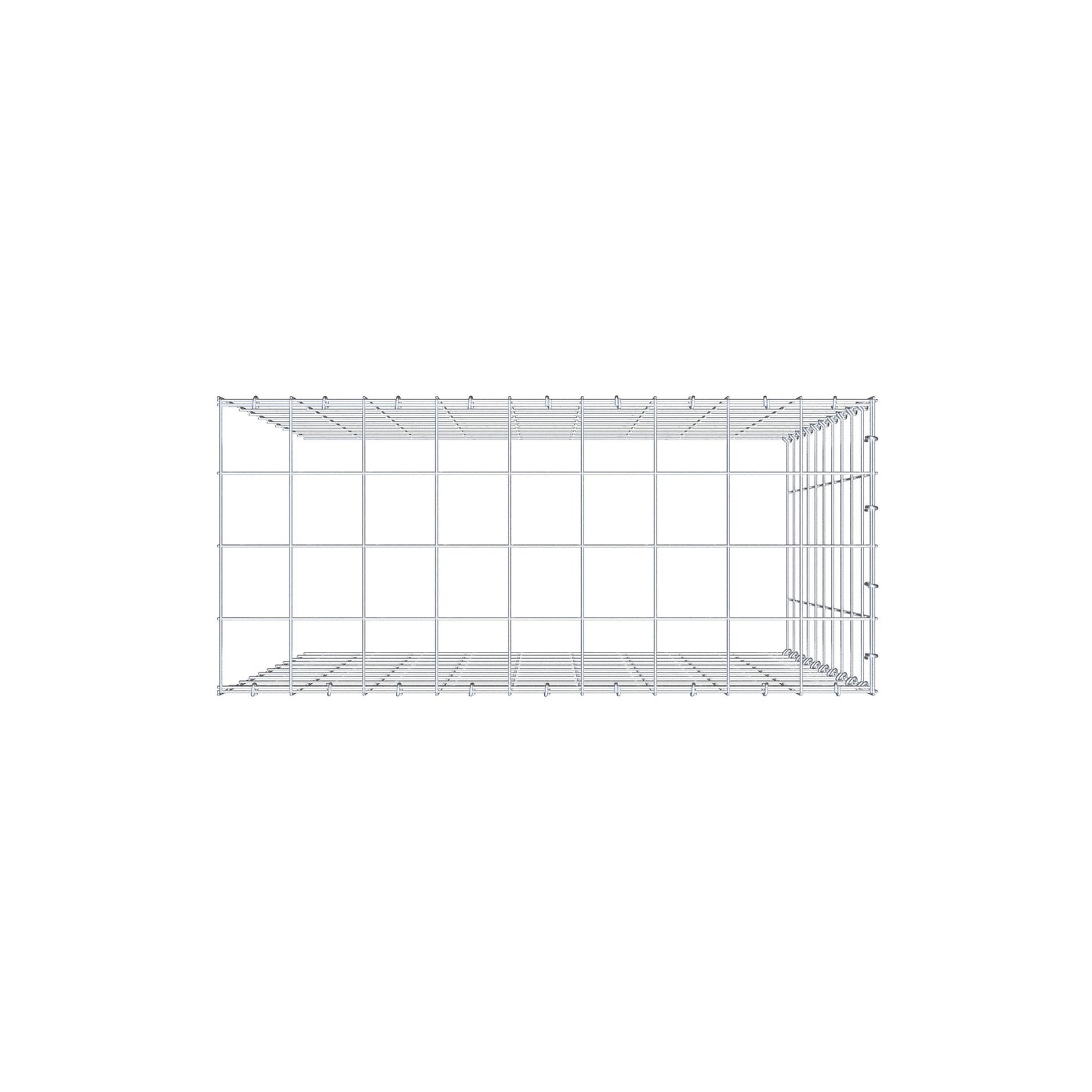Monteret gabion type 4 100 cm x 90 cm x 40 cm (L x H x D), maskestørrelse 10 cm x 10 cm, C-ring