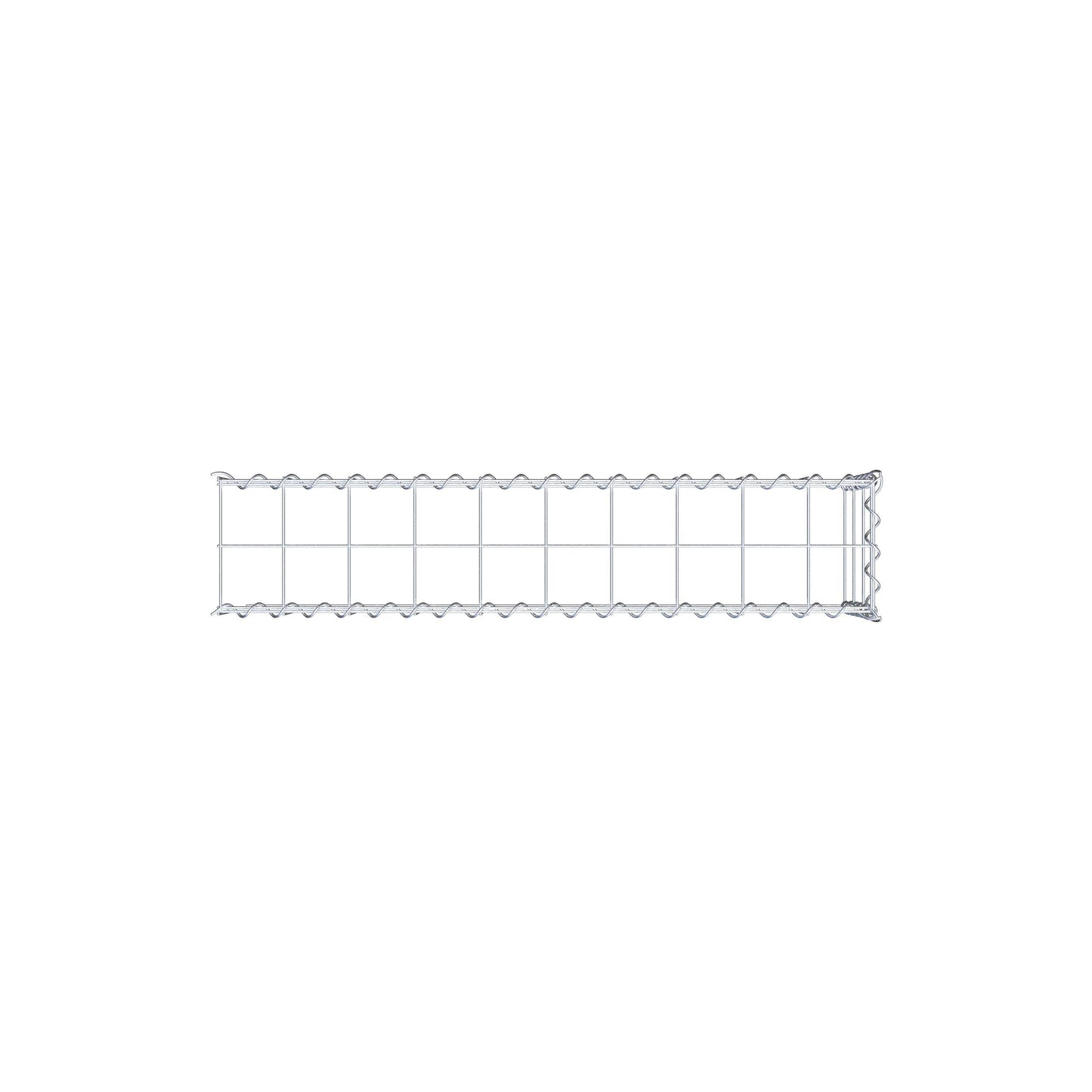 Opvokset gabion type 4 100 cm x 30 cm x 20 cm (L x H x D), maskestørrelse 10 cm x 10 cm, spiral