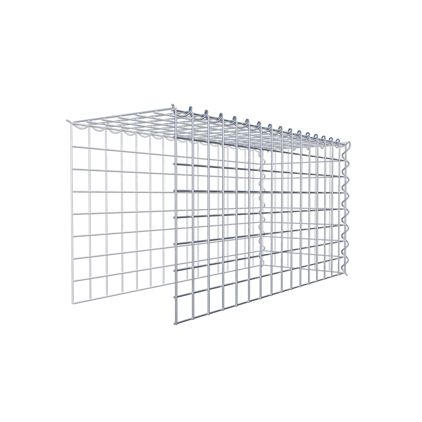 Opvokset gabion type 4 80 cm x 40 cm x 30 cm (L x H x D), maskestørrelse 5 cm x 5 cm, spiral