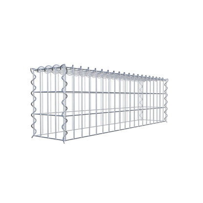 Opvokset gabion type 3 100 cm x 30 cm x 20 cm (L x H x D), maskestørrelse 5 cm x 10 cm, spiral