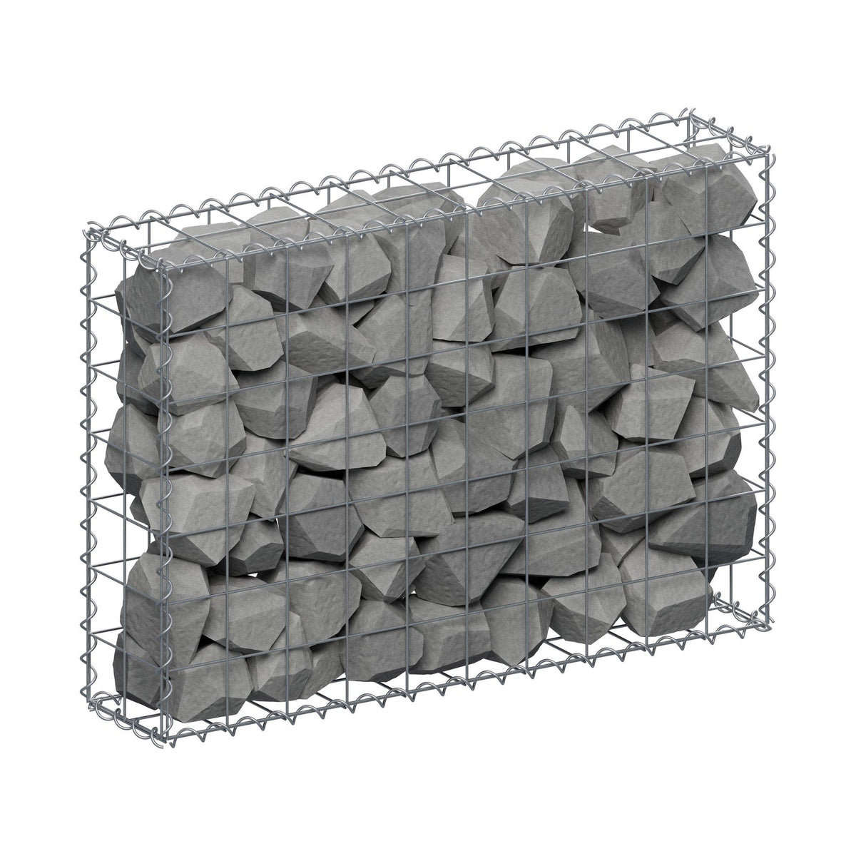 Gabione 100 cm x 70 cm x 20 cm (L x H x T), Maschenweite 10 cm x 10 cm, Spirale