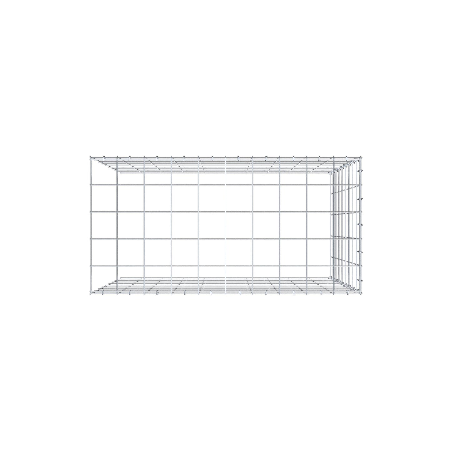 Gavión adicional tipo 4 100 cm x 90 cm x 50 cm (L x A x P), malla 10 cm x 10 cm, anillo en C