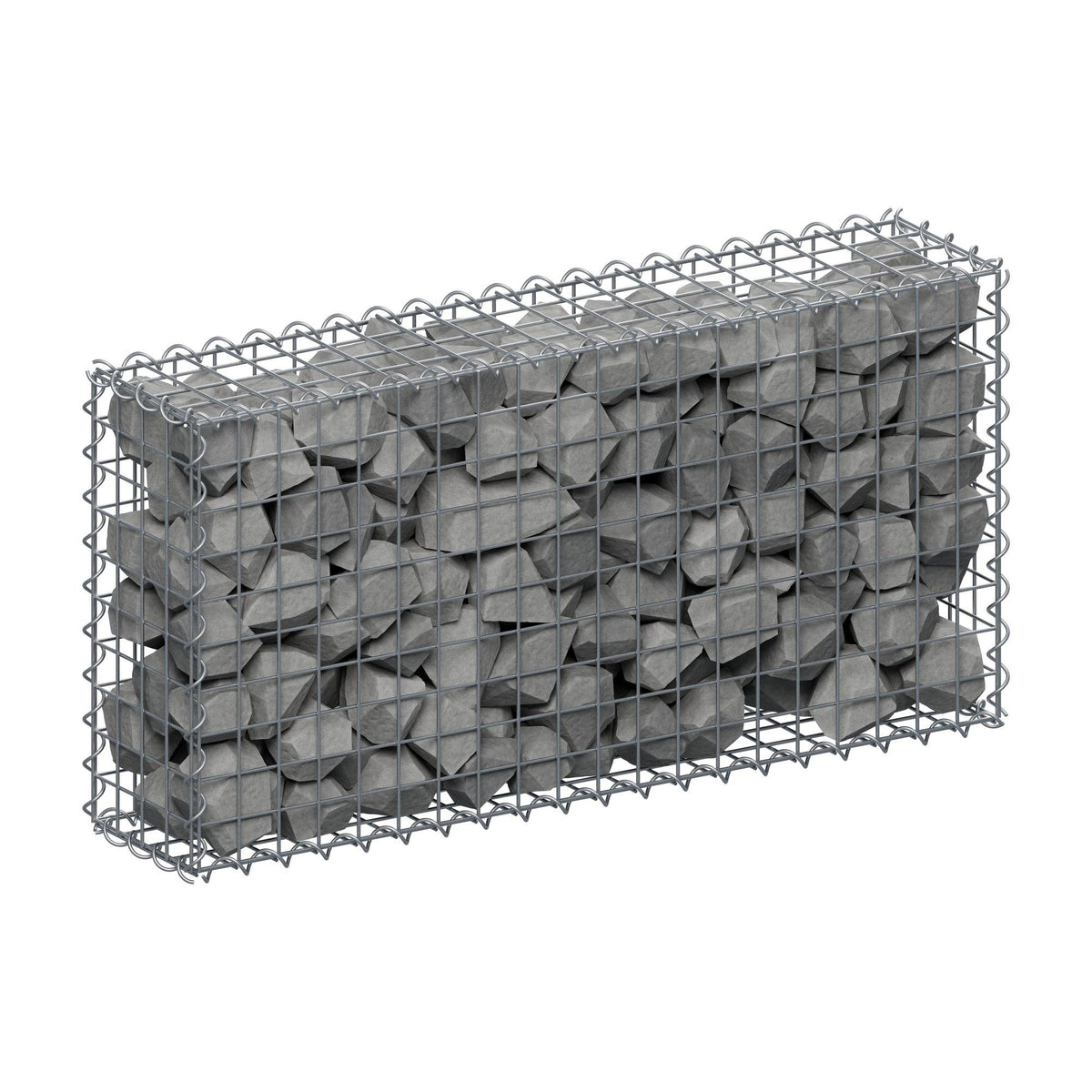 Gabion 100 cm x 50 cm x 20 cm (L x H x D), maskestørrelse 5 cm x 5 cm, spiral