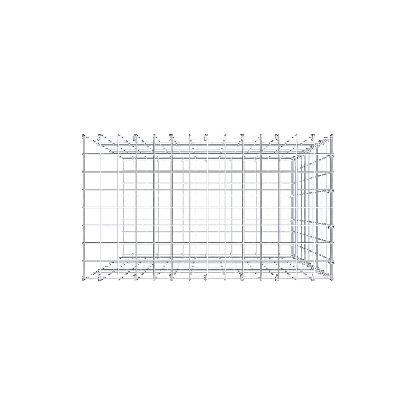 Mounted gabion type 2 100 cm x 70 cm x 40 cm, mesh size 5 cm x 10 cm, C-ring